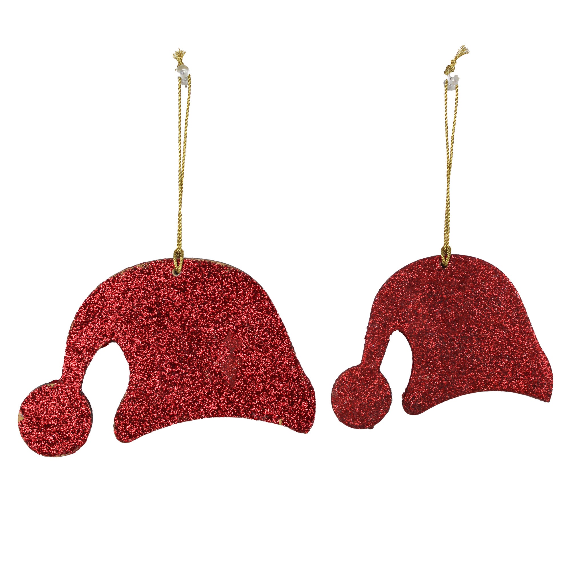 Set of 2 Christmas Cap Shaped Hanging Ornament